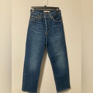 Women's RIBCAGE STRAIGHT ANKLE Jeans — Classic Indigo Blue